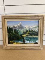 Belle peinture à l’huile de montagne signée A. Vuadens