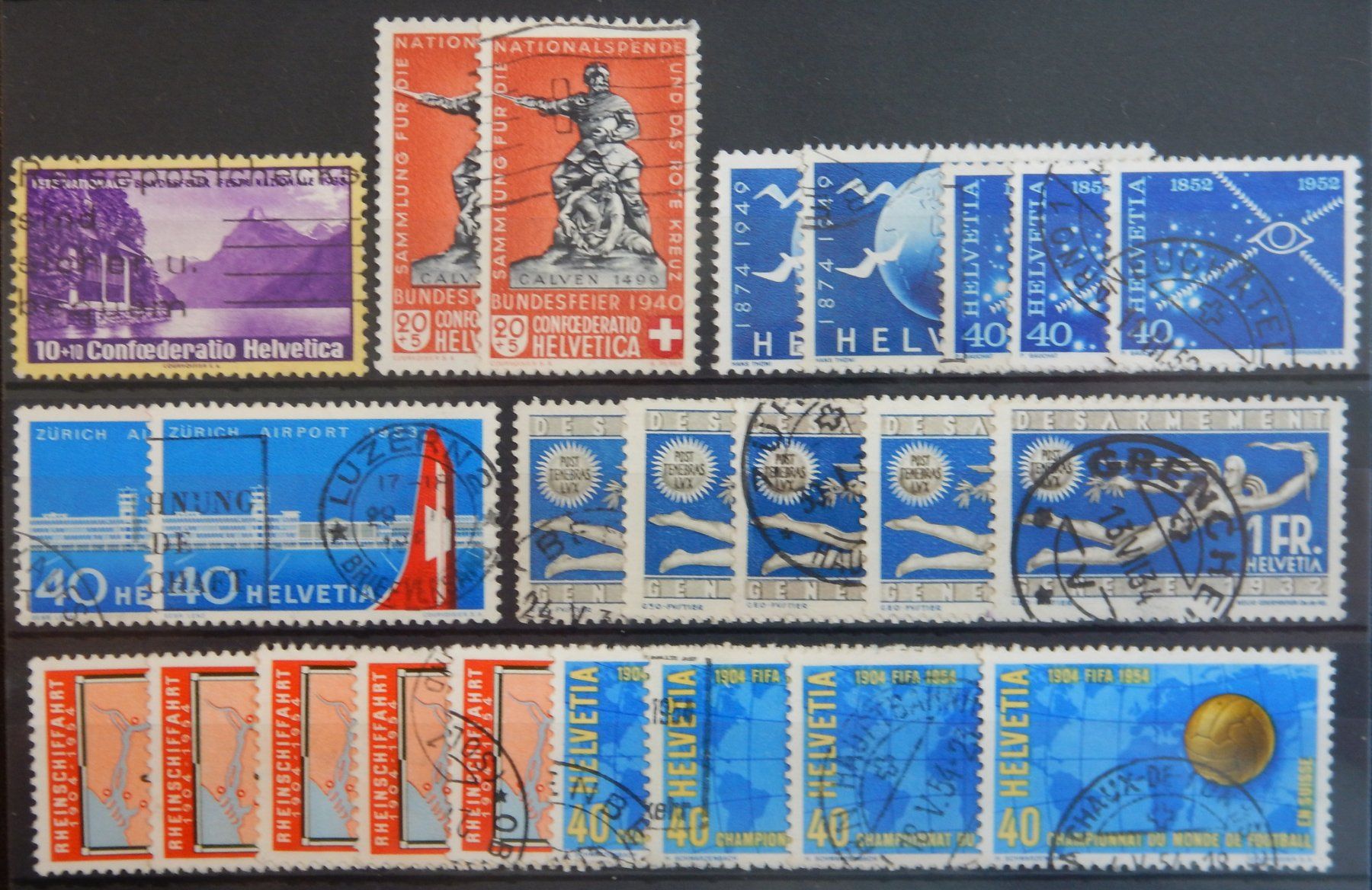 Alle Briefmarken: Schweiz Lot mit alten Werten V – Gebraucht aus Zürich von Muehlekauf