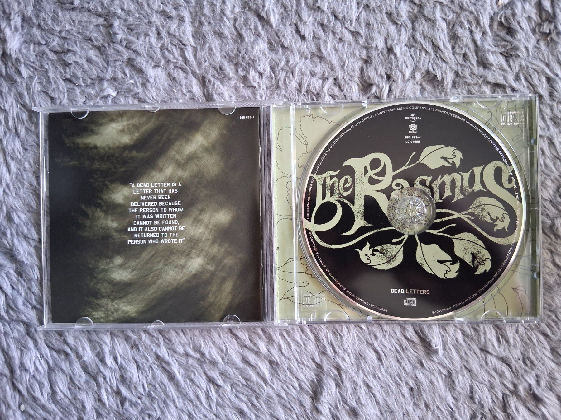 CD: THE RASMUS     DEAD LETTERS     CD – Usato da Wetzikon ZH venduto da Ramones01 2