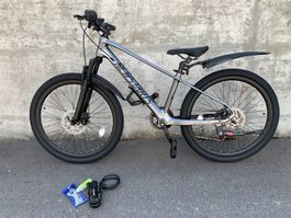 TOP 24 Zoll Mountainbike Kinderfahrrad 7-Gang ANTHRAZIT NEU