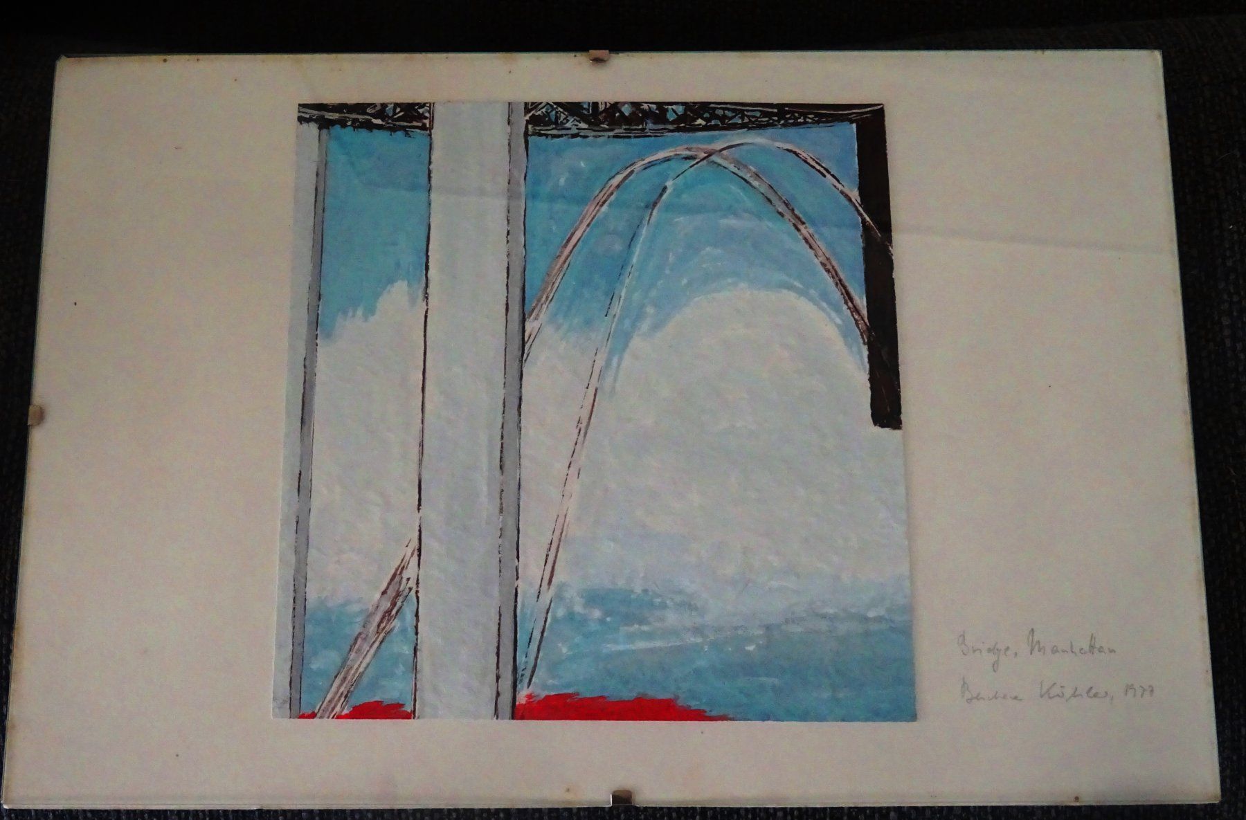 Dipinti: Original Gemälde Bridge, Manhattan B. Köhler 1977 – Usato da Zürich venduto da Connie8