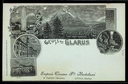 Mondschein-Lithographie Glarus, Post, Te