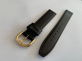 16mm Top Uhrenarmband Leder braun, Dornschliesse golden