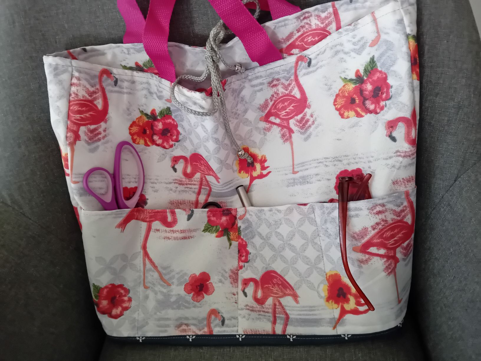 Taschen: Sommer/Bade Tasche mit Flamingo Muster, Handmade, – Neu (gemäss Beschreibung) aus Burgdorf von carodesign1 3