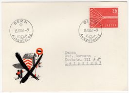 25 Rp. EUROPA 1957, FDC portorichtige illustrierte Postkarte
