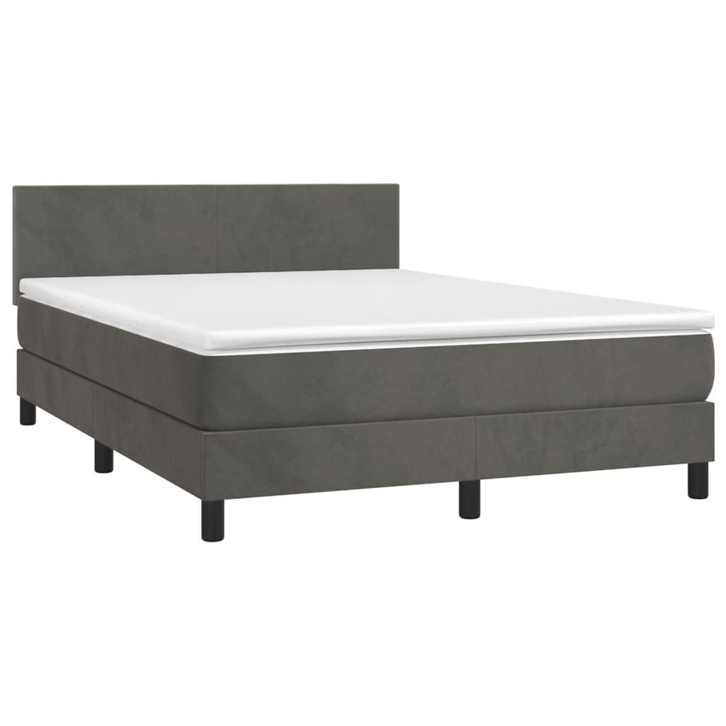 Letti: Boxspringbett mit Matratze Dunkelgrau 140x200 cm Samt – Nuovo e nell'imballaggio originale da Zug venduto da Cheap-Shop 1