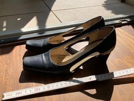 Offener Damenschuh, 36 1/2 blau Leder