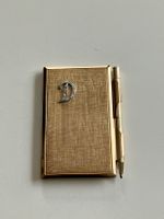 Luxus Accessoires Etui mit Notiz-Block, Stift hart vergoldet