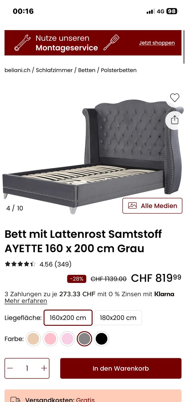 Letti: Bett  inkl. Lattenrost – Usato da Schattdorf venduto da wal_5l5t 2