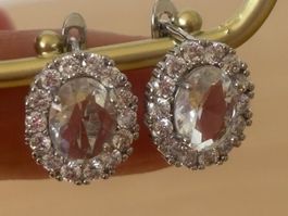 Luxus Elegante  Ohrstecker Ohrschmuck  Farbe:Silber