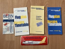4 x Swiss Regional Airlines Timetables Flugplan