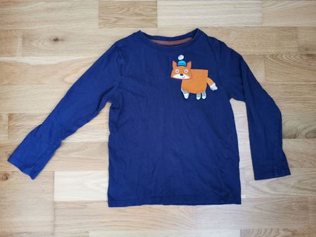 Cooles Langarmshirt mit Fuchs, Gr. 116, 100% Baumwolle