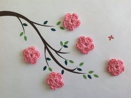 5 Stück Blumen gehäkelt, fleurs crochet, fiori uncinetto 076