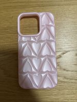 Handyhülle iPhone 14 Pro, rosa, Herzdesign