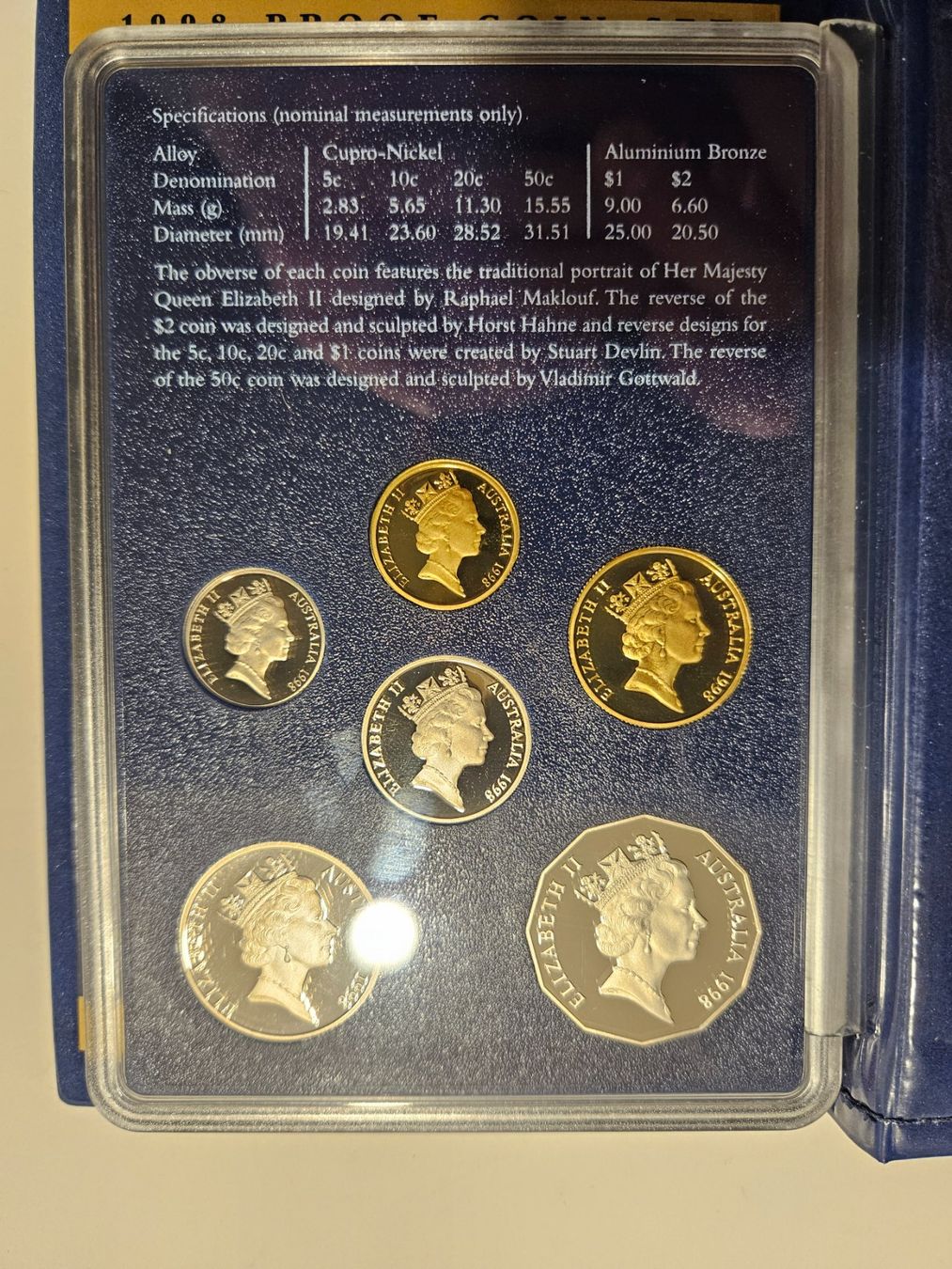 Tutti le monete: Royal Australian Mint 1998 Proof Set – Nuovo e nell'imballaggio originale da Winterthur venduto da kev_8h8f 1