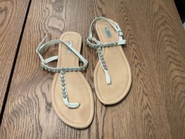 Damen Sandalen weiss Grösse 40 mit Steinchen