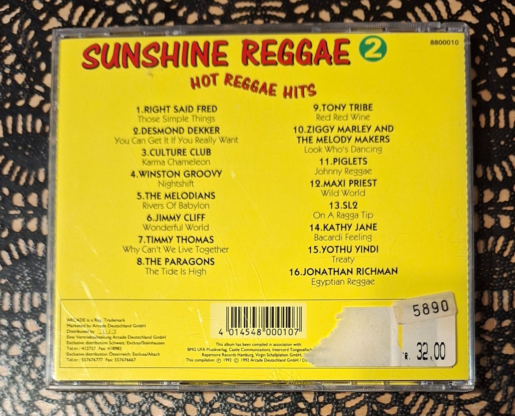 CD: Sunshine Reggae Vol.2 -  Hot Reggae Hits, Compilation 1992 – Usato da Schönenberg TG venduto da Gregolino76 1