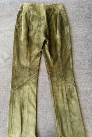 DKNY olive green suede leather pants - like New