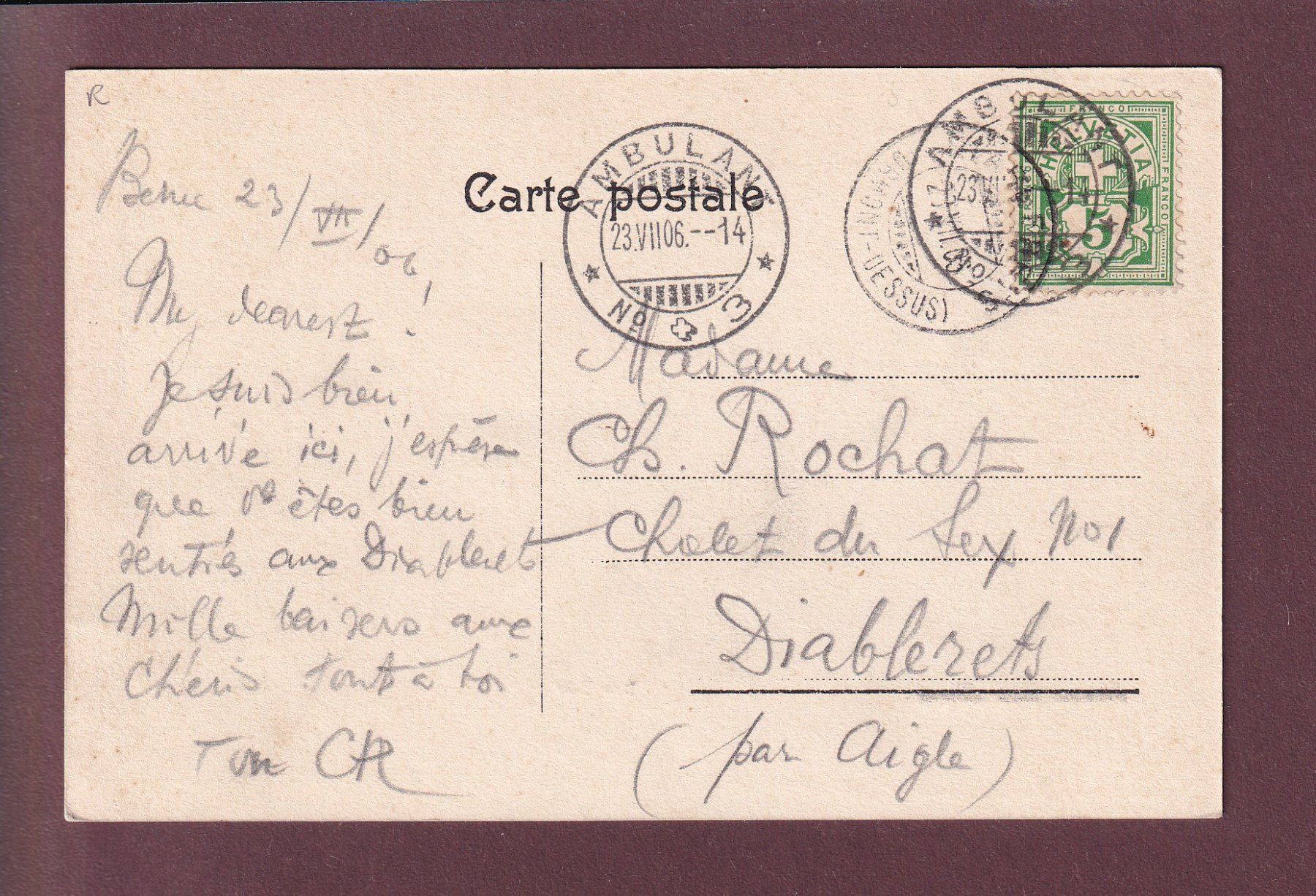 Cartoline postali: Gruss aus BERN - Der Bär - 1906 – Usato da Pully venduto da nicecards 1