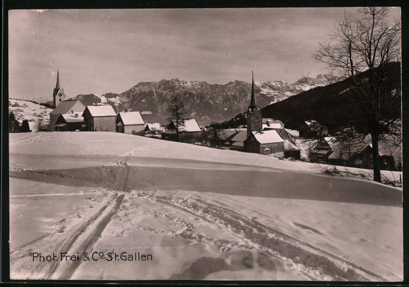 Fotografie & Manifesti: Fotografie Wildhaus, Dorf im Winter, Fre – Usato da Berlin venduto da bartko-reher