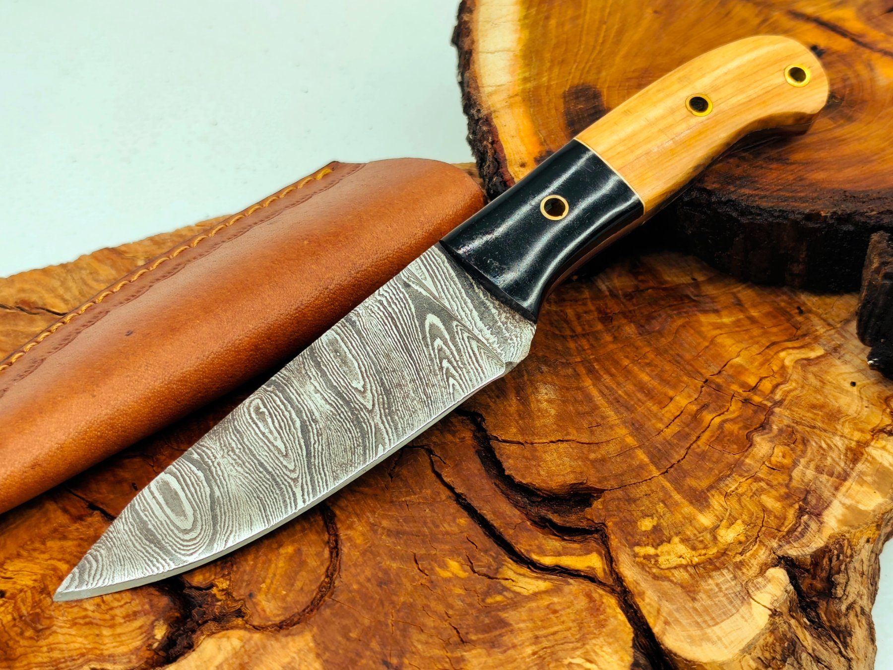 Top 1A Damast Messer Knife Echter Faltenstahl Im Larp Look Neu Und 