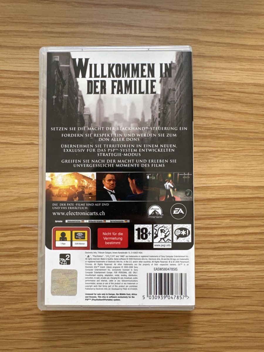 Sony Spiele: Der Pate - PSP – Gebraucht aus Zürich von Manuel.Huber 1