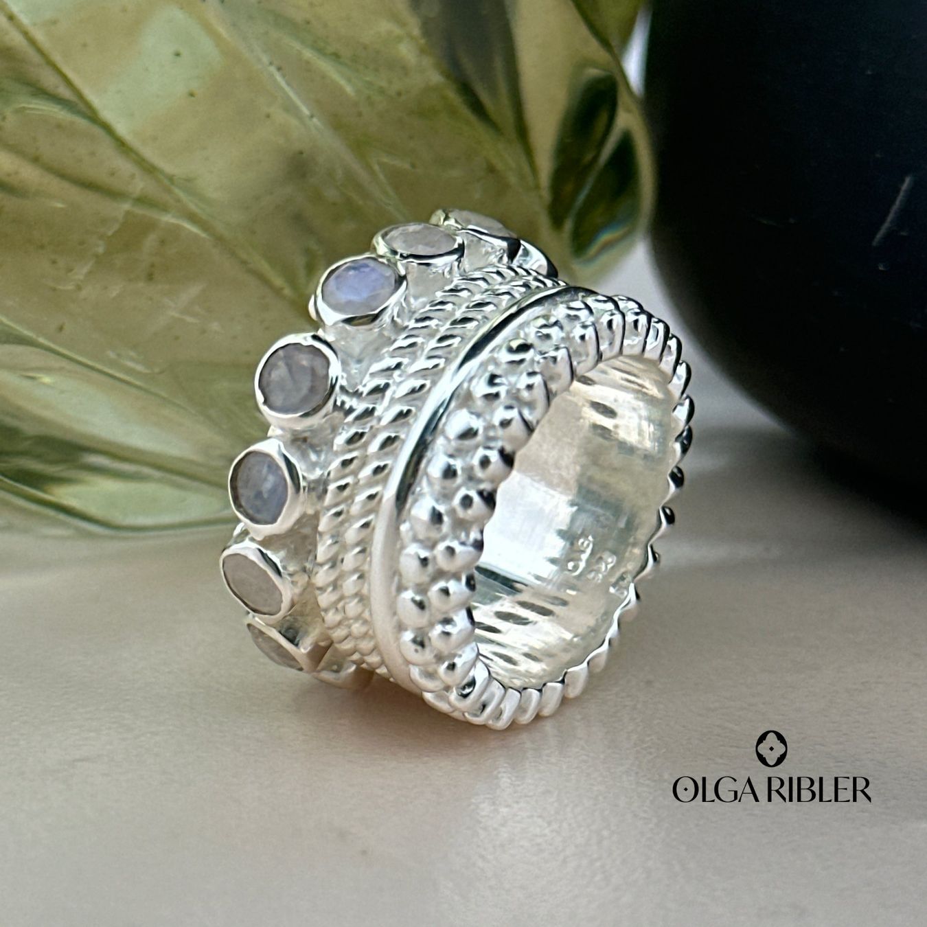 Olga Ribler Ringe: Mondstein Ring Sterling Silber Ringgrösse 56 – Neu (gemäss Beschreibung) aus Luzern von Schmuckoutlet 7
