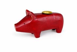 Maileg Kerzenhalter Schwein Holz Kerzenständer rot