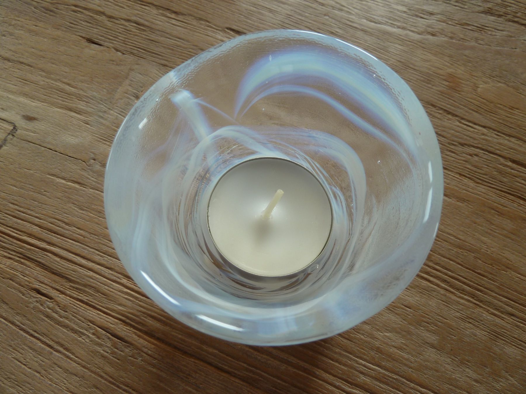 Portacandele: 2 schwedische Teelichthalter aus Glas – Usato da Niederscherli venduto da lama8567 6