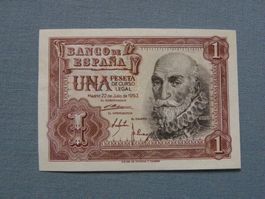 Spanien Banknote 1 Peseta 1953, gut erhalten, Vintage!, UNC