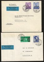 1936/37 : 2 Briefe mit Flugpost (Göteburg + Zürich)