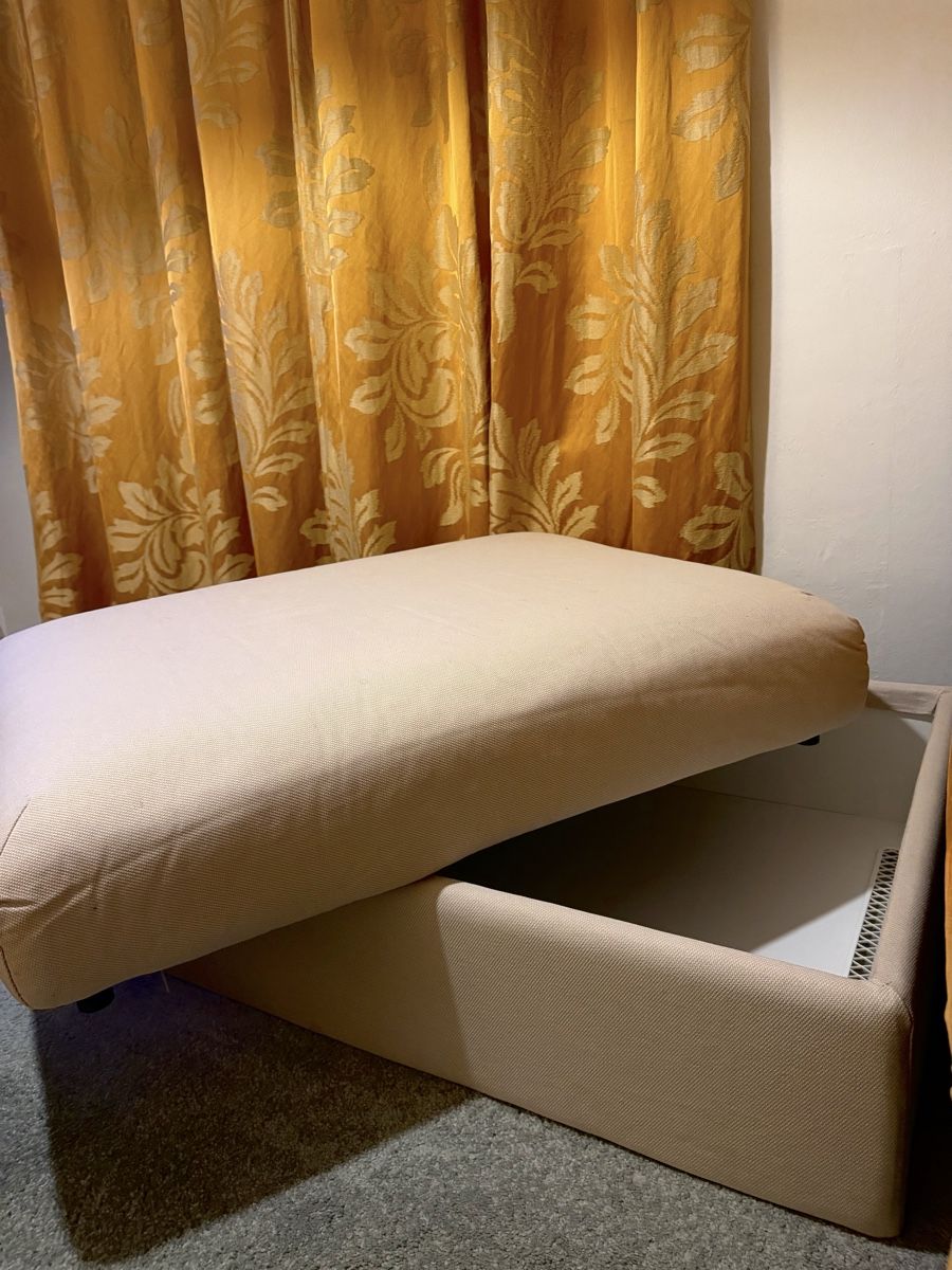 Ikea Hocker: Fabric stool with storage, light beige – Gebraucht aus Weggis von evi_fgs9 1