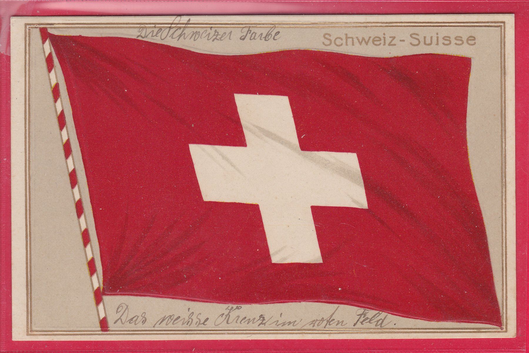 Cartoline postali: DIE SCHWEIZER FLAGGE, SCHWEIZ - SUISSE – Usato da Oberrieden venduto da Gebirgsstelze