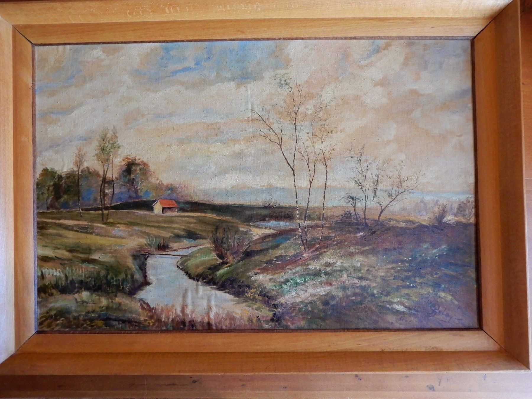 Tableaux: Grosses Öl Bild signiert, 1956 – D'occasion à Senèdes par tintinette43 1