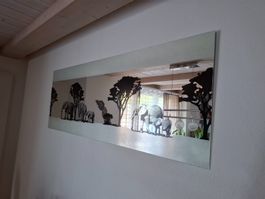 Wandspiegel Elefanten Motiv Safari Afrika Spiegel Dekor Deko