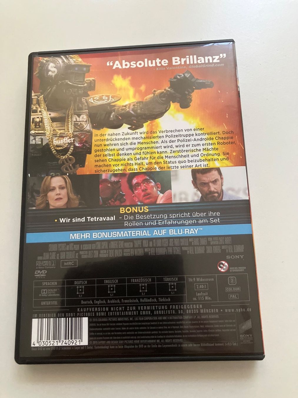 Tutti i DVDs: Chappie (DVD) Hugh Jackman, Dev Patel – Usato da Arbon venduto da HelFer01 1