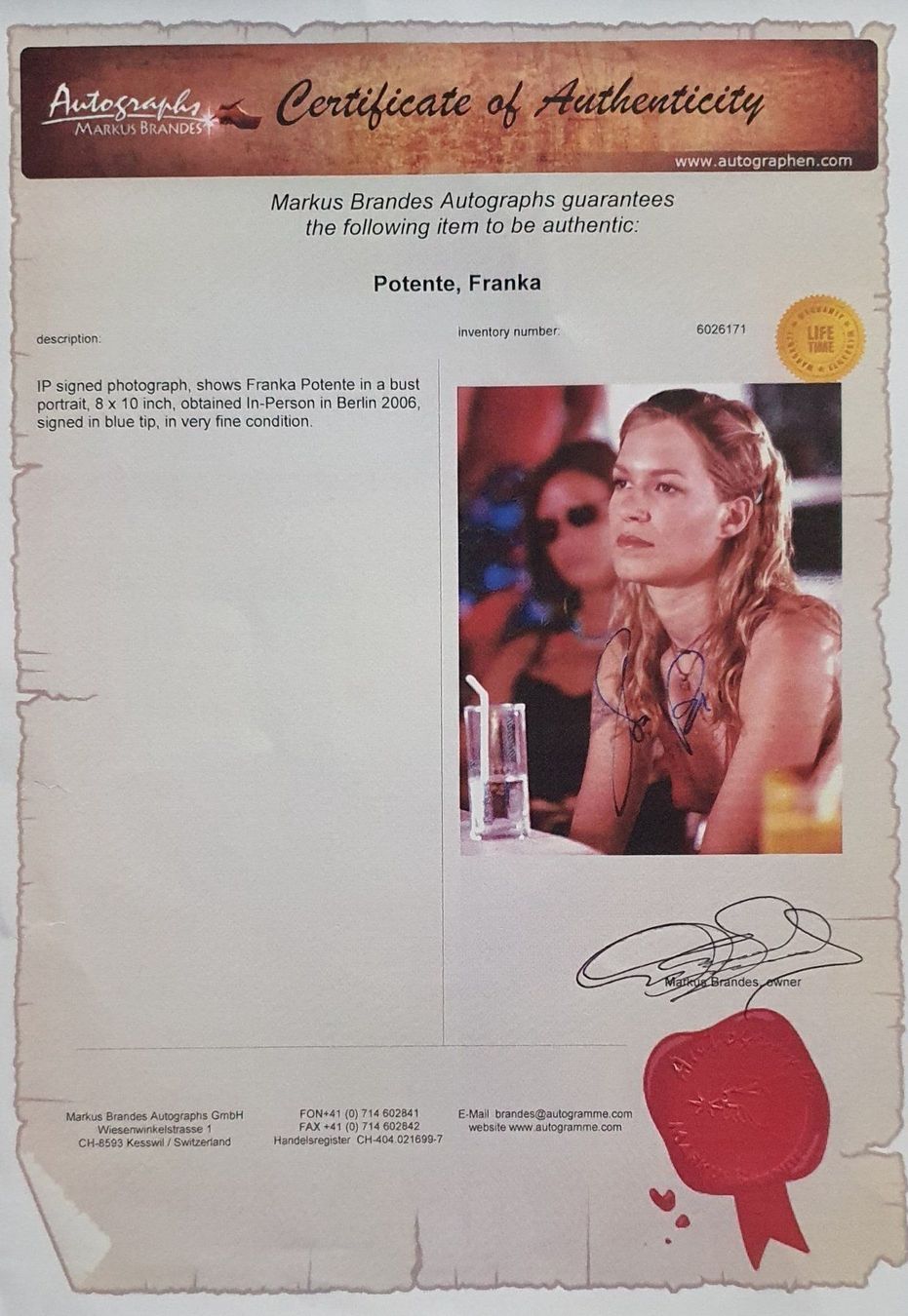 Autografi: Franka Potente Original-Autogramm – Nuovo (secondo la descrizione) da Feldbach venduto da gardenmagic 3
