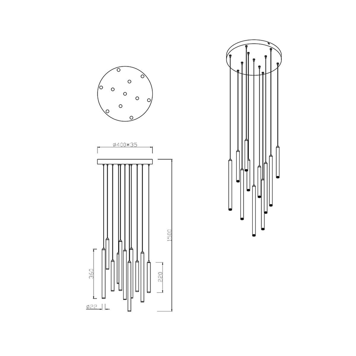 Lampadari & plafoniere: LED Pendelleuchte, Schwarz, 40 cm Ø – Nuovo (secondo la descrizione) da Kreuzlingen venduto da Smart-Light 6