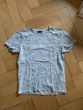 BERSHKA - T-Shirt hellgrau meliert L