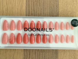 DOONAILS Soft Gel Press Ons, Peach Please, Short Almond