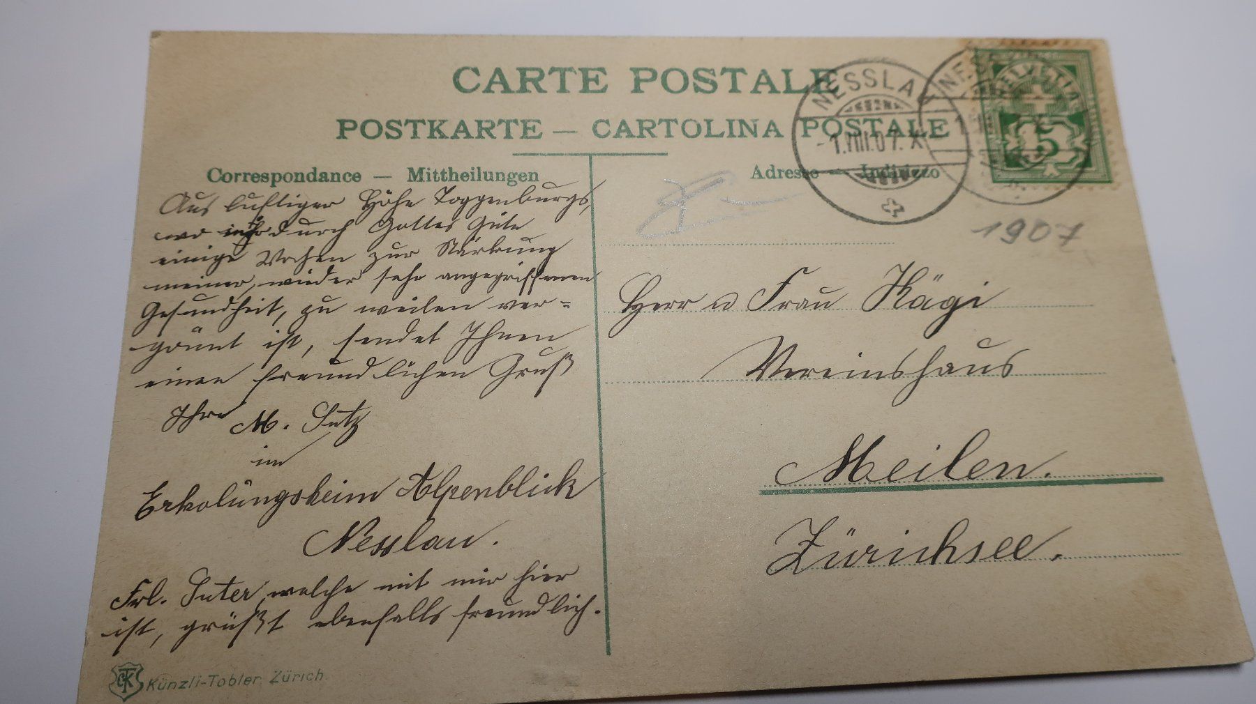 Cartoline postali: Gruss aus Nesslau Giesenfall  1907 – Usato da Cormoret venduto da Pascalll2001 3