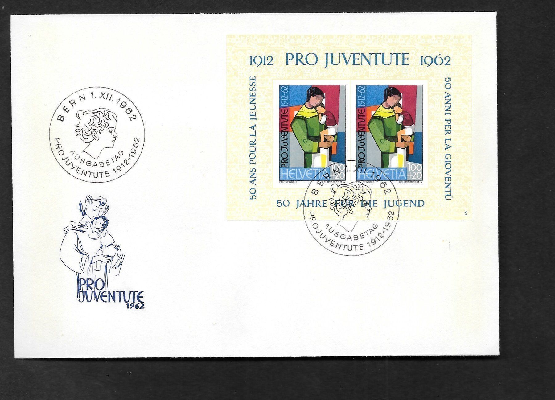 Alle Briefmarken: FDC Pro Juventute Jubiläumsblock J199 ET Bern 1.12.1962 – Neu (gemäss Beschreibung) aus Olten von clotaldi