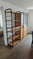 Wooden shelf with glass doors