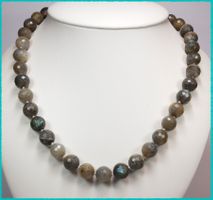 ♛ Labradorit Kette ca. 51cm 925 Silber