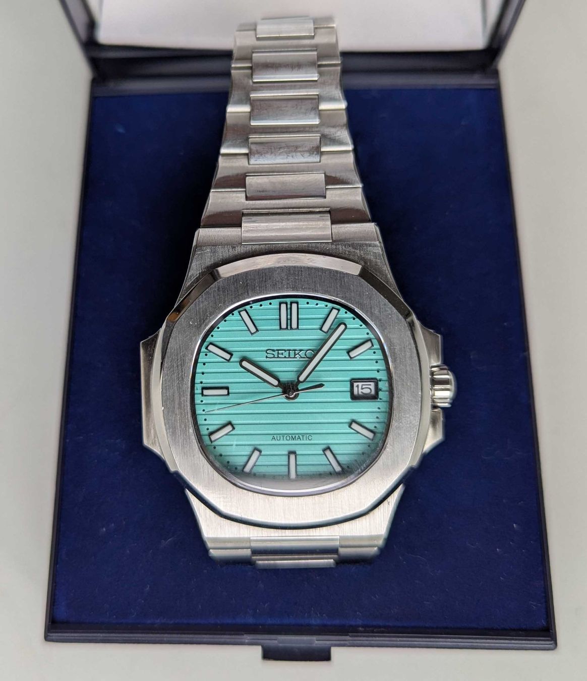 Seiko Uhren: Seiko NH35 Nautilus Tiffany Blau – Gebraucht aus Luzern von rat1952