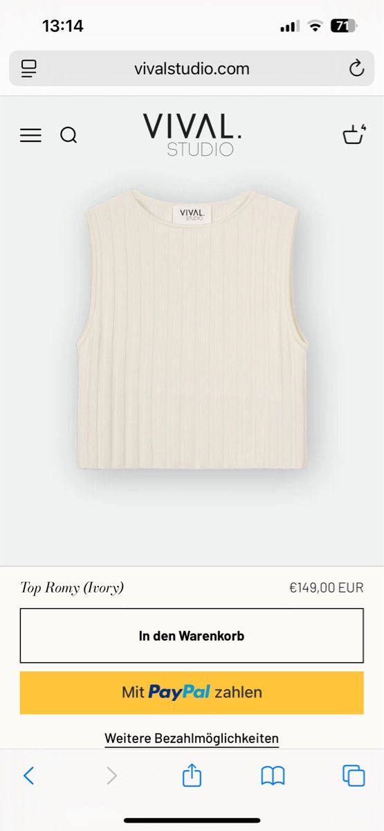 Top: Vival Studio Top Romy, Ivory - Gr. M – Usato da Andwil SG venduto da nin_y2zm 5