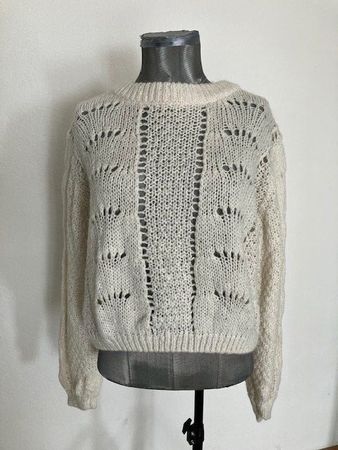 Pull en maille ajourée Blanc - Taille S
