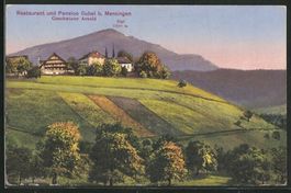 Restaurant Pension Gubel bei Menzingen, gelaufen 1918