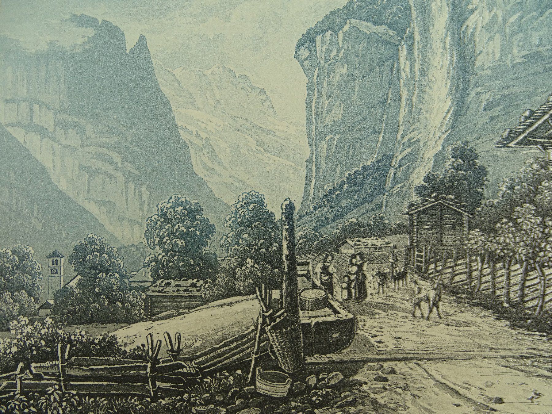 Incisioni: STAUBBACH , LAUTERBRUNNEN, AQUATINTA – Usato da Grüningen venduto da Kartensammler 2