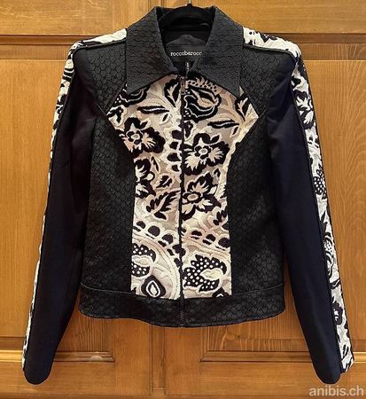 Veste Roccobarocco élégante, taille M noir et blanc cassé